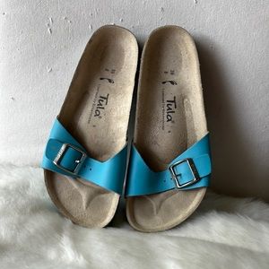 Tula by Birkenstock Madrid Turquoise Blue Sandal Slides